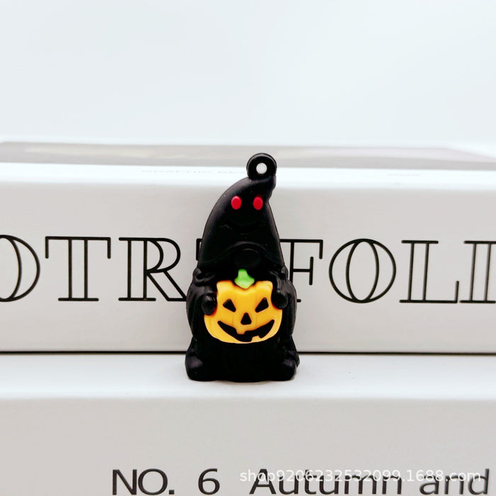Wholesale Halloween Pumpkin Ghost Keychain Charm Soft Glue Bag Charm Gift MOQ≥2