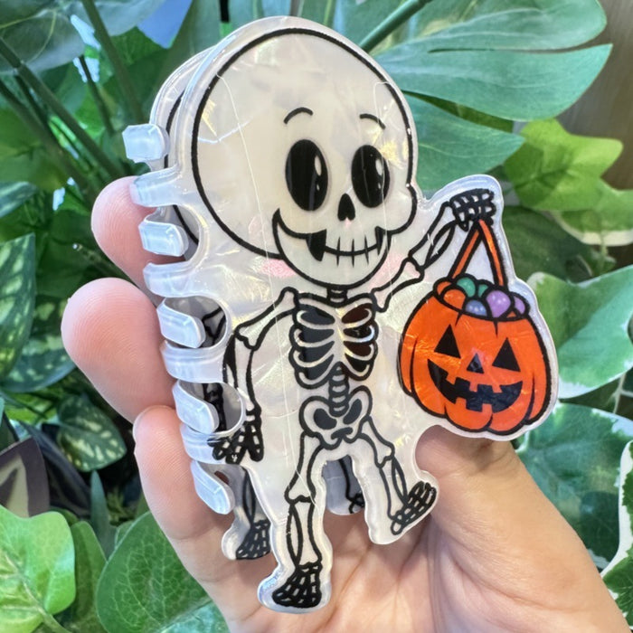 Wholesale  pumpkin skull ghost claw clip black and white ghost ponytail clip dark ponytail clip party headdress