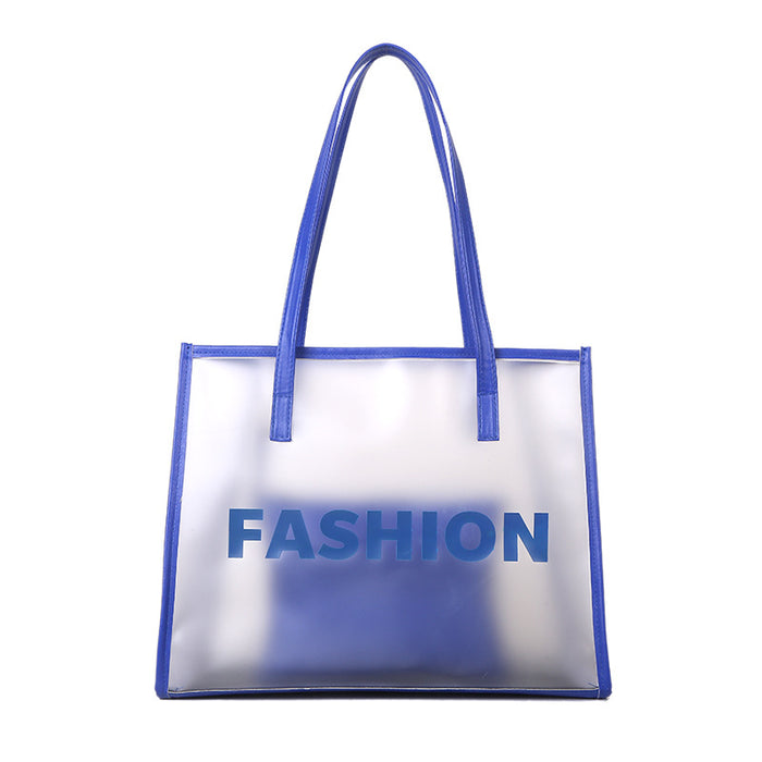 Wholesale Fashionable large capacity transparent single shoulder tote bag handbag