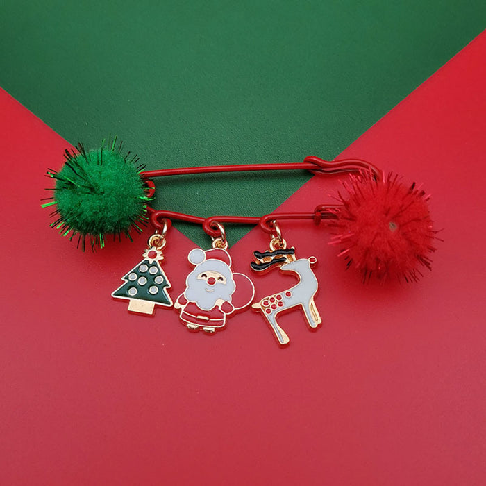 Wholesale Christmas brooch  snowflake elk bell Christmas tree pin gift