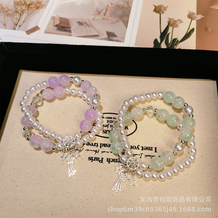 Wholesale Glass Bead Meteor Dreamcatcher Double Circle Bracelet Trendy Jewelry Accessory