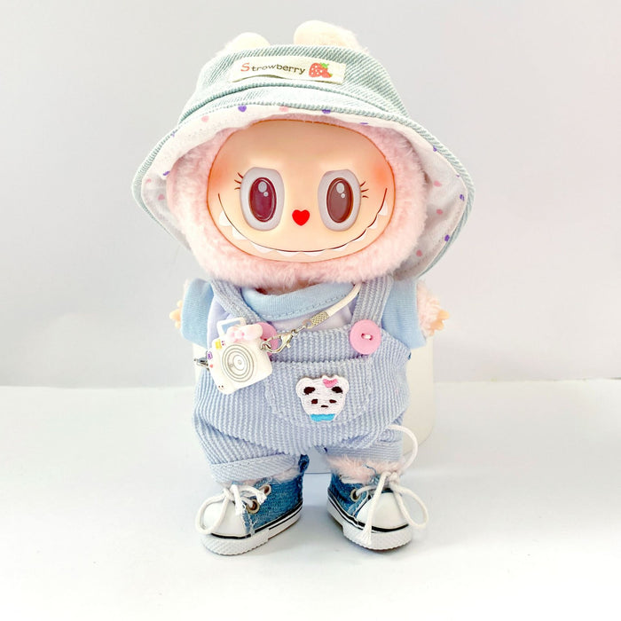 Wholesale Pendant Sitting Party Blind Box Baby Clothes Cartoon Panda Bear Overalls Set Clothes
