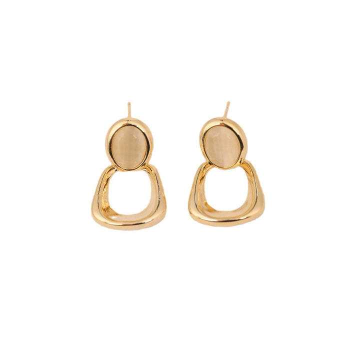 Wholesale Minimalist temperament earrings for women, light luxury, personalized geometric design earrings, fashionable and high-end earrings