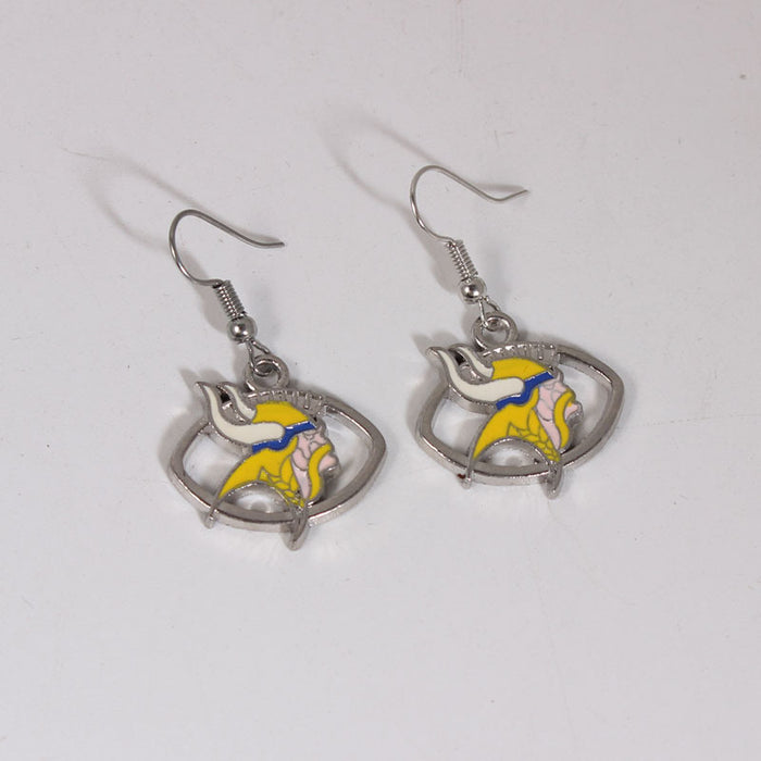 Wholesale team earrings earrings  rugby shape earrings lightning cowboy chief pirate Steelman