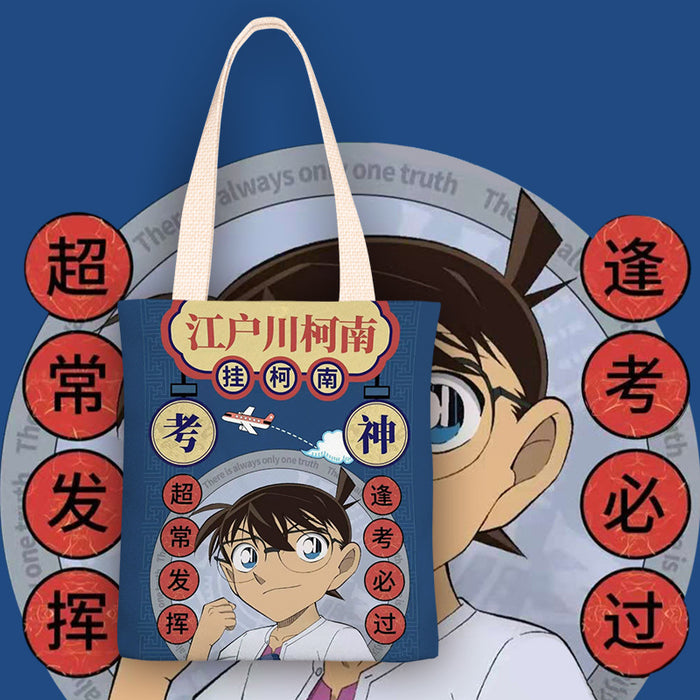 Wholesale Vertical square canvas shoulder bags with anime character print