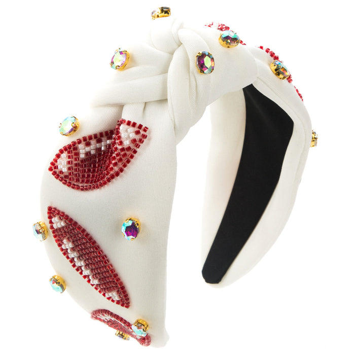 Wholesale Hand-ed headband with rhinestones and pearls