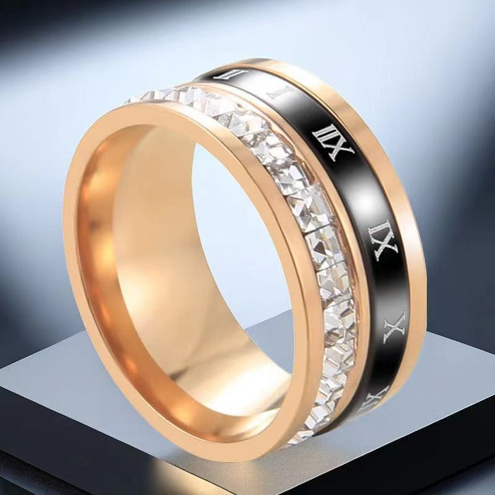 Wholesale Titanium Steel Ring Niche Senior Girls Do Not Fade All-match Electroplating JDC-RS-Xinj002