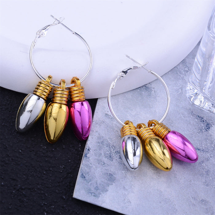 Wholesale Colorfulful Plastic Electroplated Light Bulb Earrings