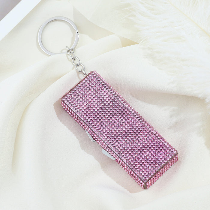 Wholesale Diamond-studded Aluminum Alloy Small Medicine Box Keychain JDC-KC-ZY018