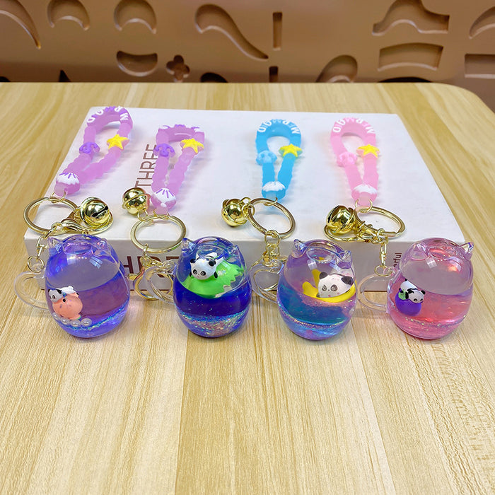Wholesale Oil in keychain, drift bottle, cute pendant bag