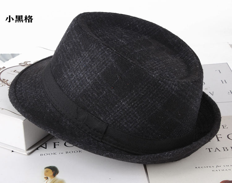 Wholesale Men's Hats Flannel Plaid Fabric Small Hats JDC-FH-DG021