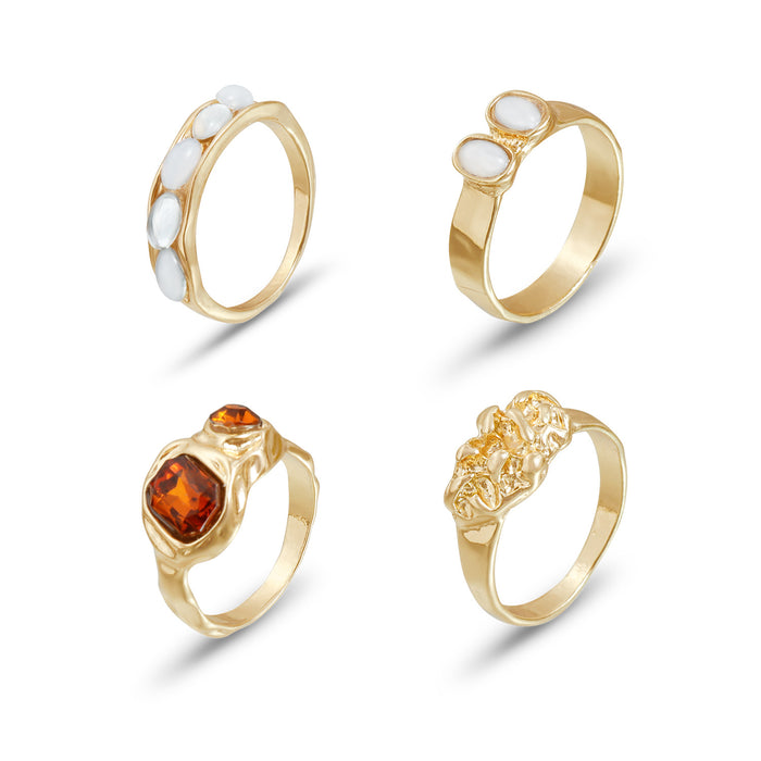 Wholesale Metal diamond-studded ring