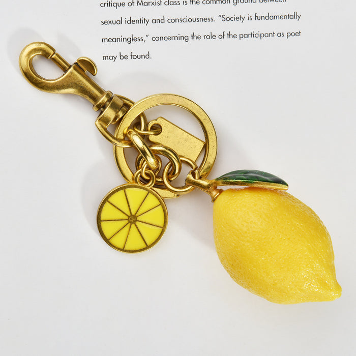 Wholesale Lemon Fruit Keychain Alloy Bag Charm Car Key Accessory Gift