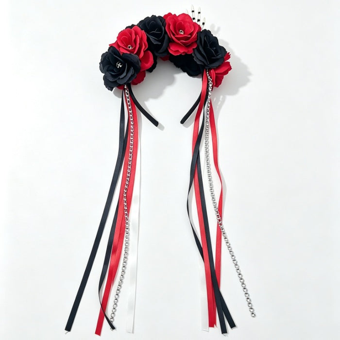 Wholesale Black Rhinestone Tassel Gothic Headband  Party Cosplay Fashion Accessory