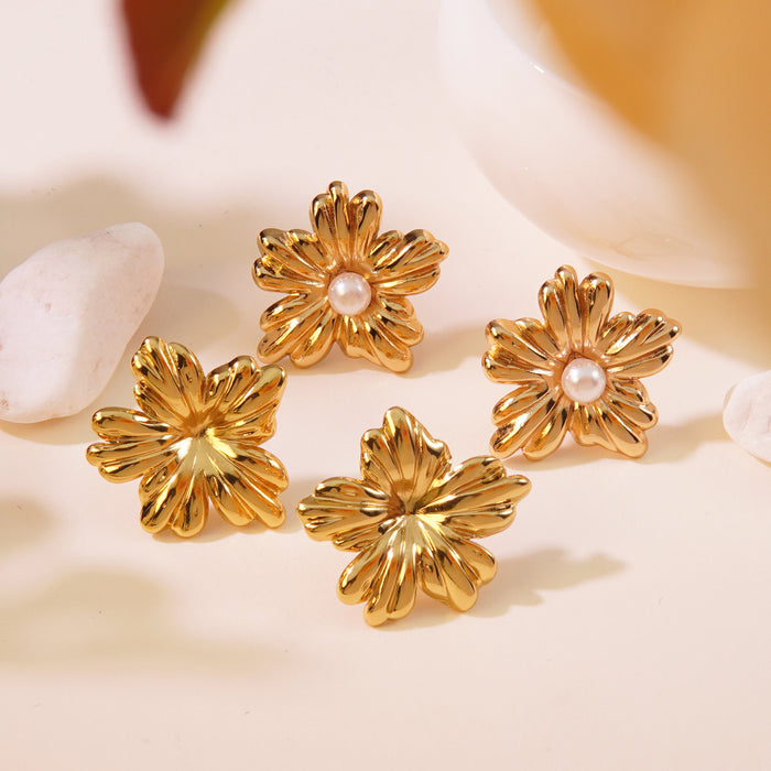 Wholesale Irregular Three-dimensional Flower Earrings JDC-ES-JW008