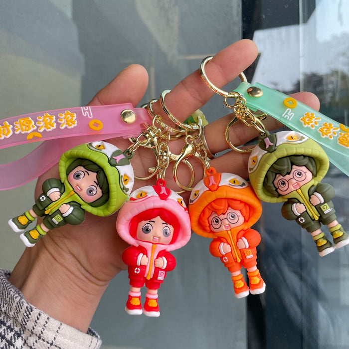 Wholesale Couple keychain, handbag pendant, car keychain, doll machine, small gift