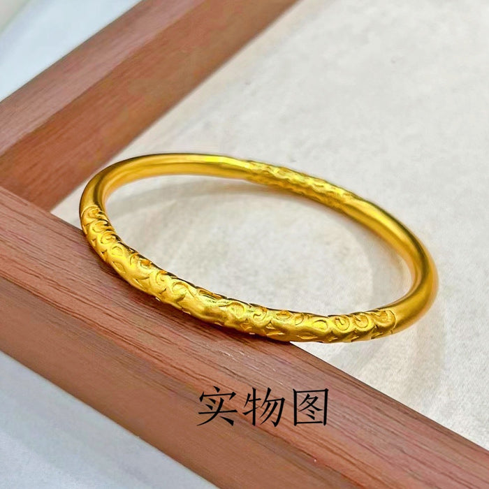 Wholesale Curly grass pattern bracelet brass gold-plated fine workmanship solid ring bracelet