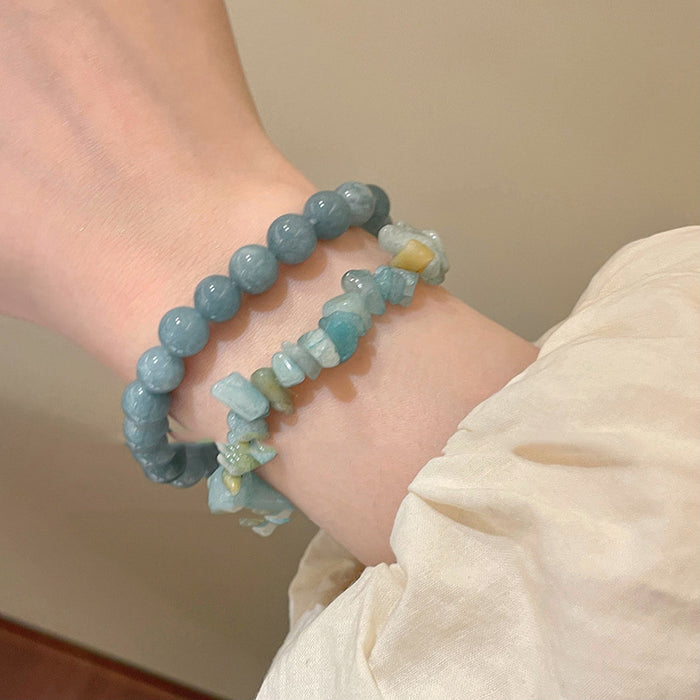 Wholesale Crushed stone round bead bead string bracelet design bracelet