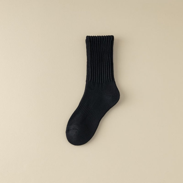 Wholesale Solid color thick thread personalized pile socks, mid tube socks, sports towels, bottom stockings