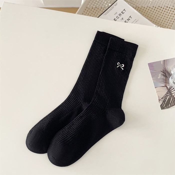 Wholesale Bow shaped mid tube socks, breathable mesh socks, ballet style pile socks, sweat absorbing socks