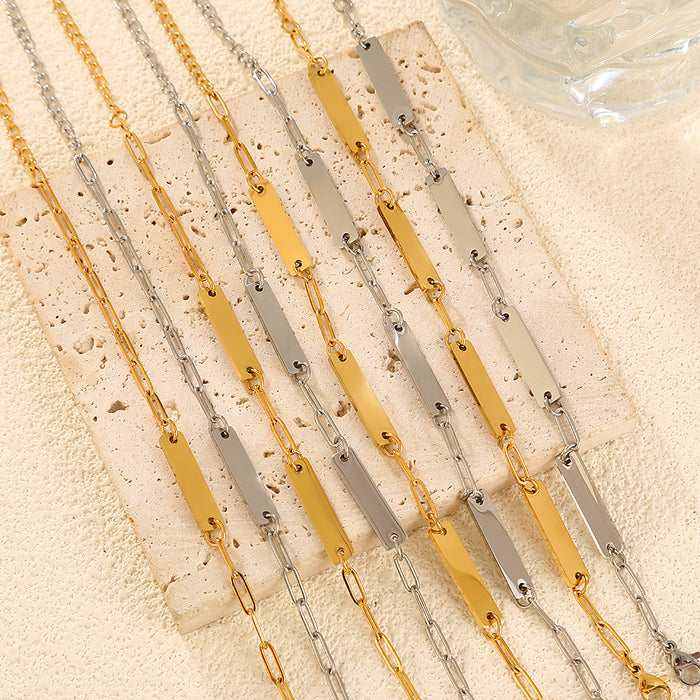 Wholesale European and American light luxury stacked stainless steel bracelet, simple smooth surface bracelet, fashionable and versatile design bracelet