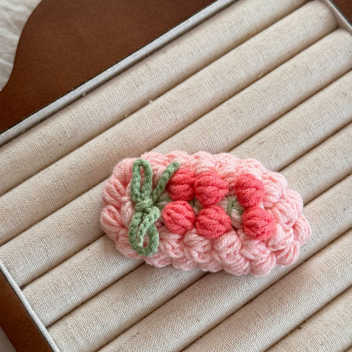 Wholesale Handmade Crochet Yarn Hair Clips Cartoon Fruit