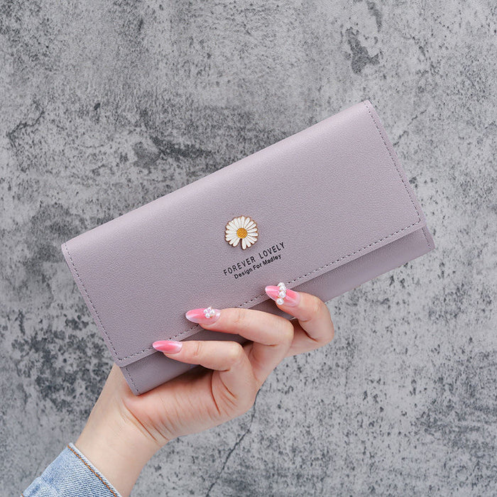 Wholesale Pink PU Women' s Long Folding Wallet with Card Holder - Everyday Resale MOQ≥3