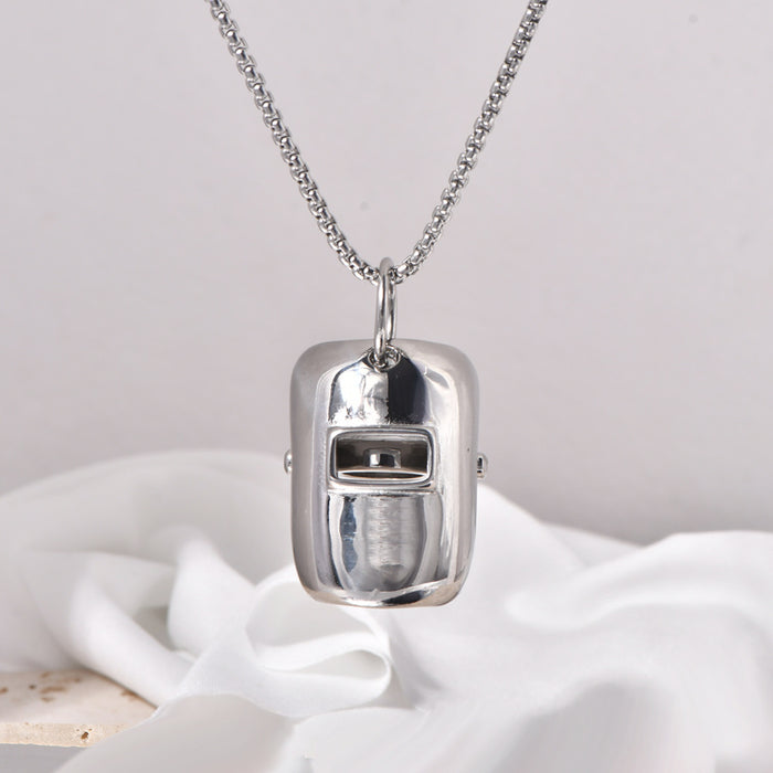 Wholesale Personalized welder mask three-level helmet titanium steel necklace