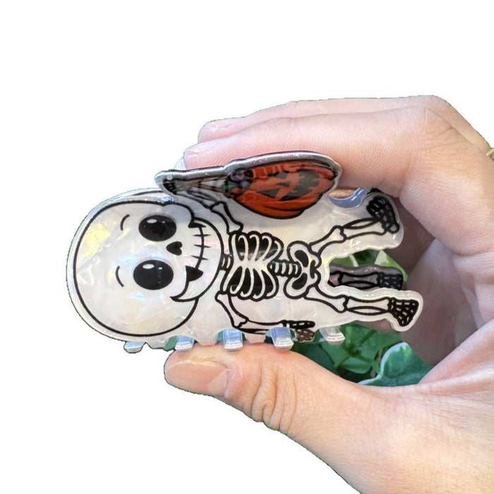 Wholesale  pumpkin skull ghost claw clip black and white ghost ponytail clip dark ponytail clip party headdress