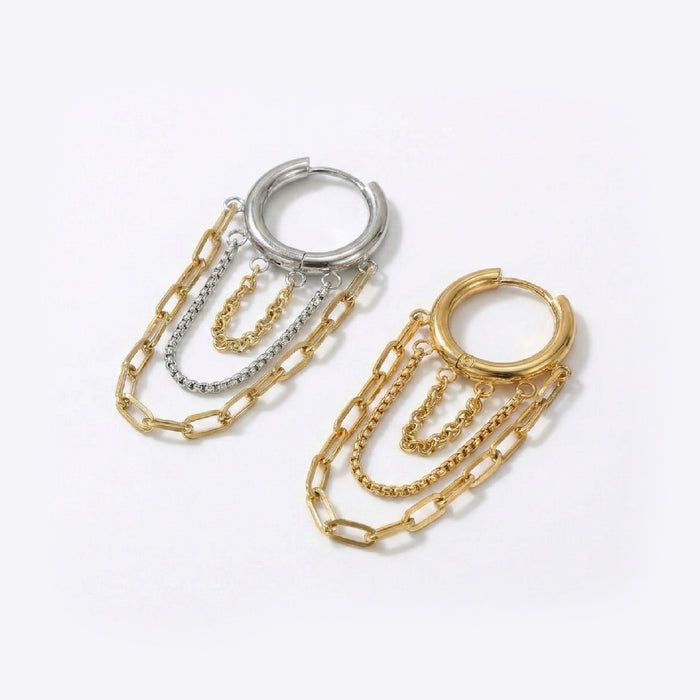 Wholesale Titanium steel Minimalist &  Stylish Chain Tassel Earrings