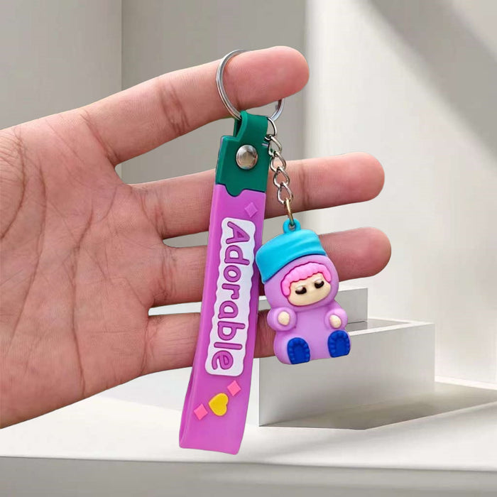 Wholesale Cute Cartoon 3D Keychain Backpack Charm