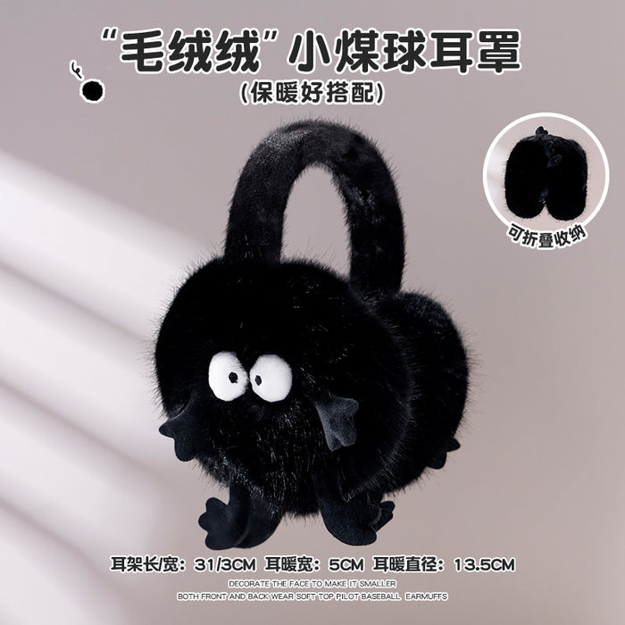 Wholesale Funny briquettes imitation rabbit fur earmuffs parent-child winter thick warm foldable cute earmuffs