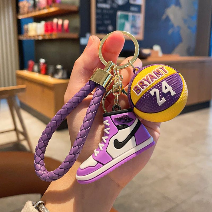 Wholesale creative basketball shoes key chain exquisite pendant couple schoolbag car key chain pendant gift