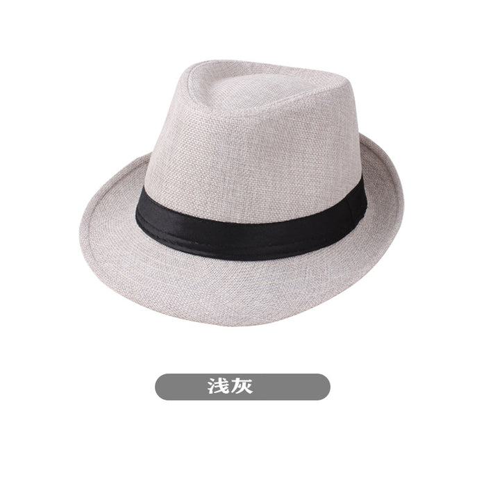 Wholesale Spring and Summer Hats Men's Solid Color Linen Hats Casual Couple Hats Sun Hats Jazz Hats Straw Hats Sunshade JDC-SH-DG002