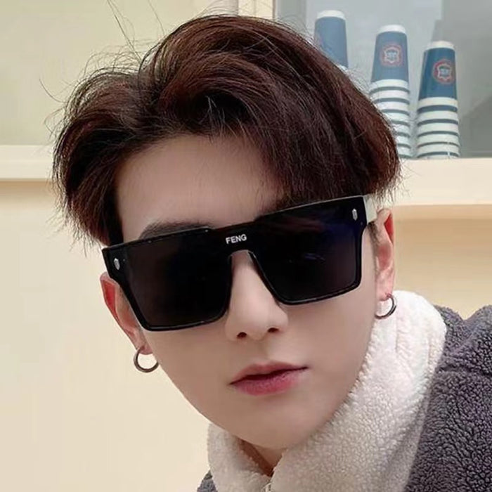 Wholesale Advanced retro large frame integrated lens sunglasses, women's UV resistant sunglasses, glasses