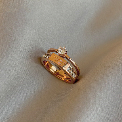 Wholesale titanium steel double-layer adjustable ring