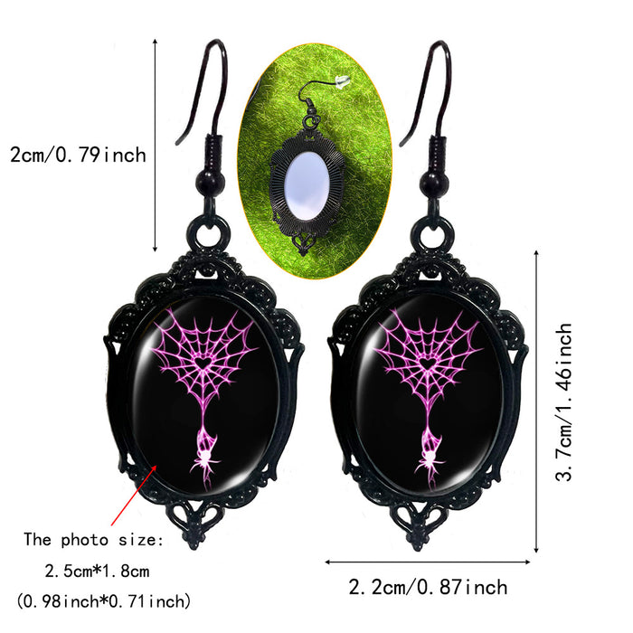 Wholesale  red  Round Earrings  Web Earrings Vintage Love Bugs Time and Light Gems Black Earrings