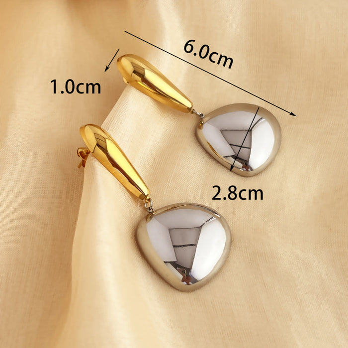 Wholesale Water Drops Contrast Color Stainless Steel Earrings