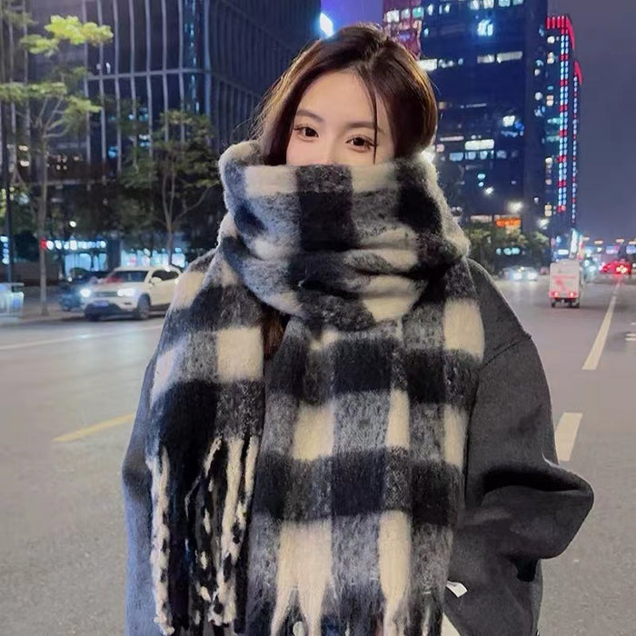 Wholesale New Mirad Imitation Cashmere Plaid Scarf for Women in Winter High-end and Versatile Shawl Thick and Warm Scarf JDC-SF-MC005