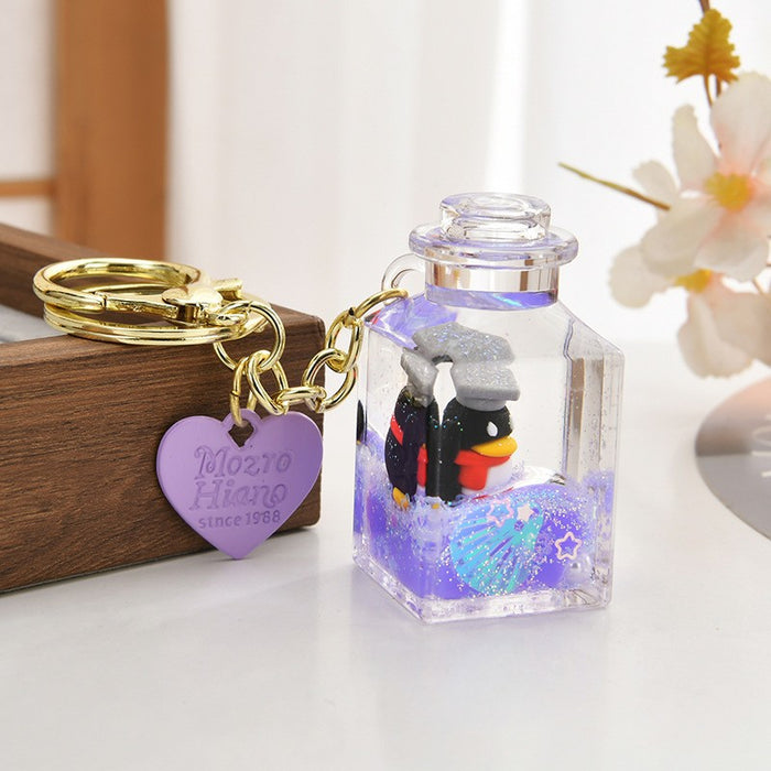 Wholesale Oil-Filled Bottle Aquarium Marine Animal Keychain