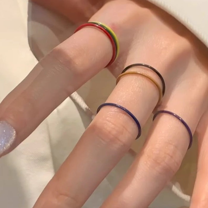Wholesale A seven piece set of stacked rings with a high-end, fashionable, and personalized feel