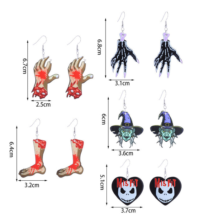 Wholesale  Series Horror Bloodstain Acrylic Earrings Claw  Earrings