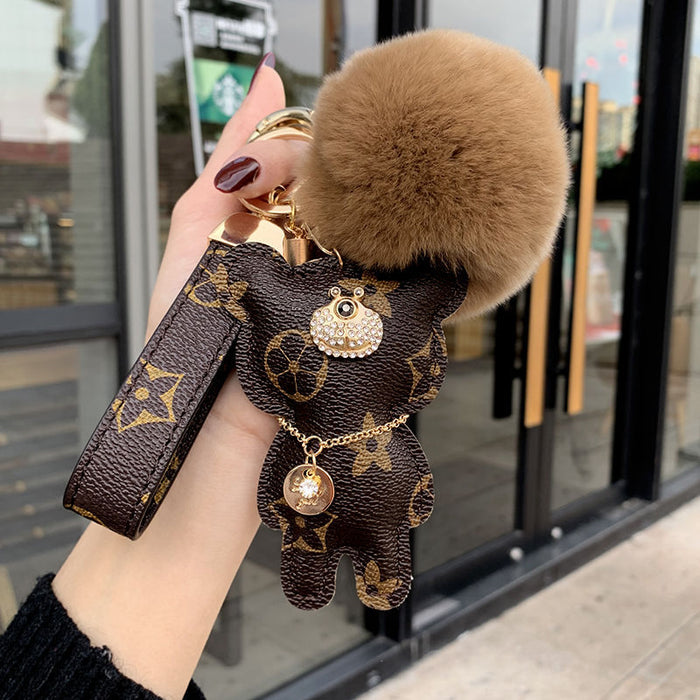 Wholesale PU Bear Keychain JDC-KC-ZhengY001