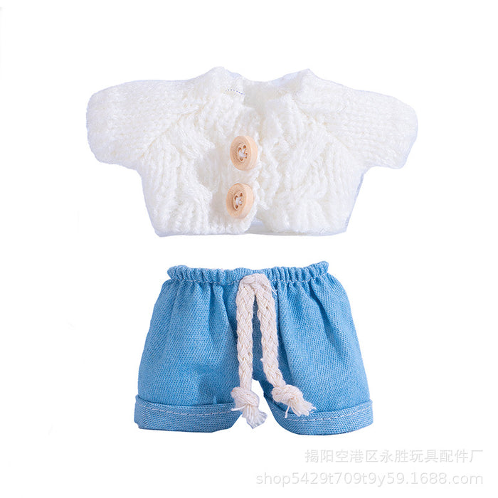 Wholesale Doll clothes Pendant Clothes Knitted Sweater with Jeans Replacement Shoe Keychain Vinyl Doll