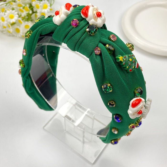 Wholesale Christmas  wide knotted  festive headband