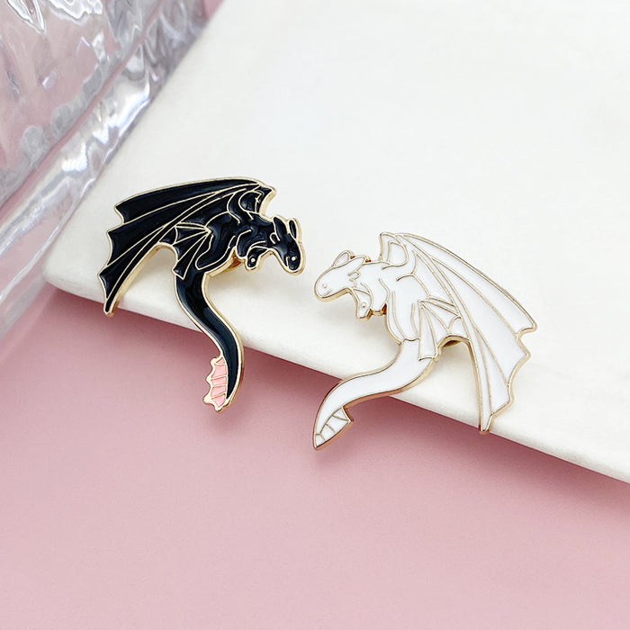 Wholesale Dragon Design Cartoon Brooch Metal Pin Stylish Decorative Accent for Clothing and Bags MOQ≥2