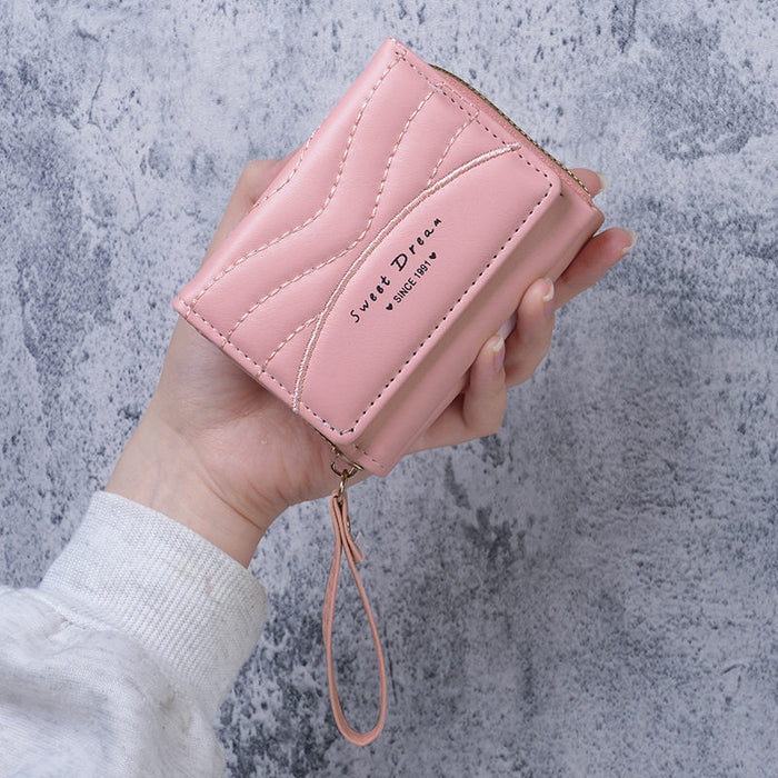 Wholesale Stylish Women' s PU Leather Card Holder Wallet Solid Black