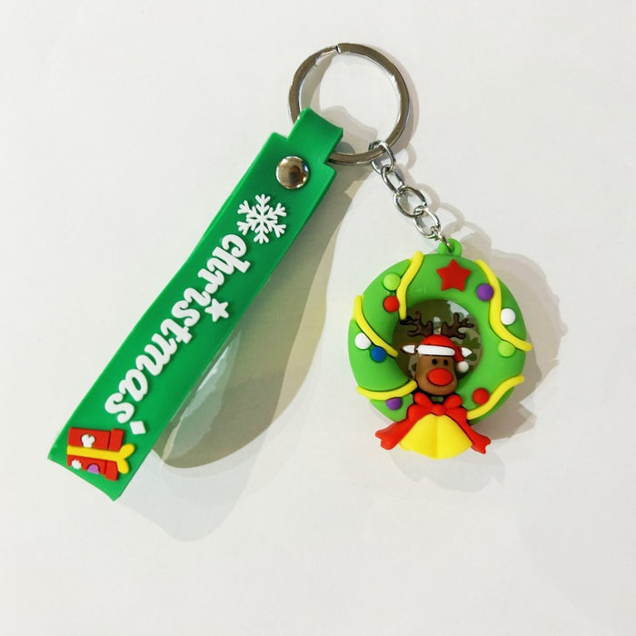 Wholesale PVC Christmas Snowman Cartoon Doll Keychain JDC-KC-WuYi083