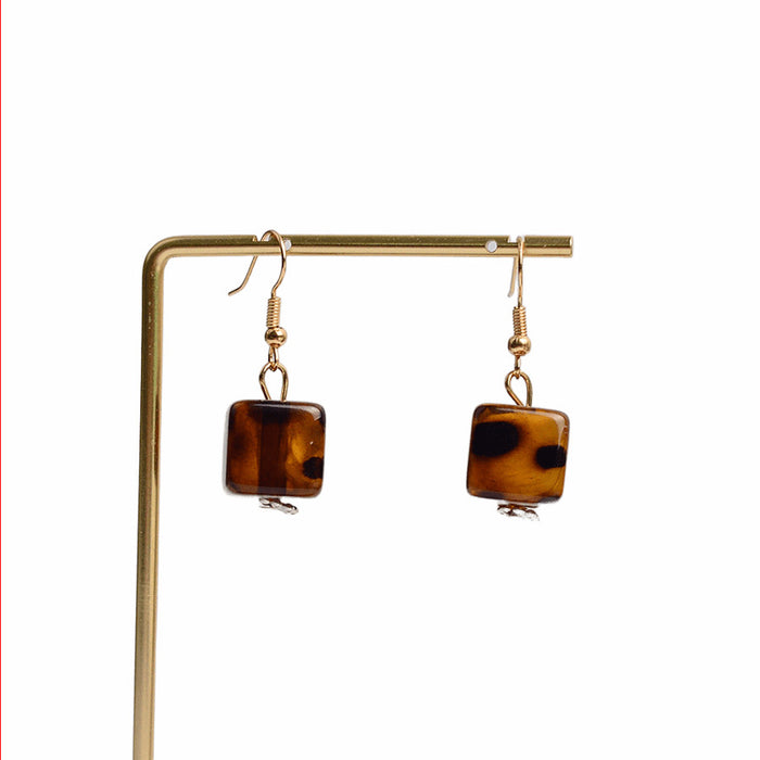 Wholesale Amber Gradient Earrings Hong Kong Style Heart Three-Dimensional Geometric