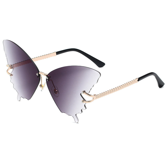 Wholesale Butterfly Large Frame Women's PC Sunglasses JDC-SG-HongR015